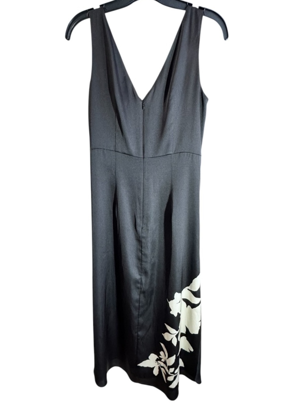 Vince Black Floral Slip Dress Sz 4 - Picture 8 of 10